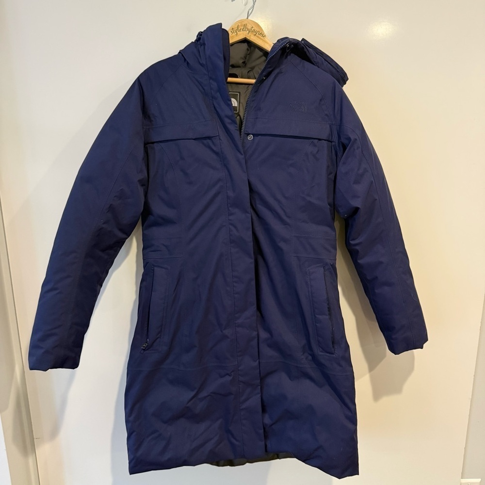 The North Face Navy Women’s Arctic Puffer Long Parka Jacket